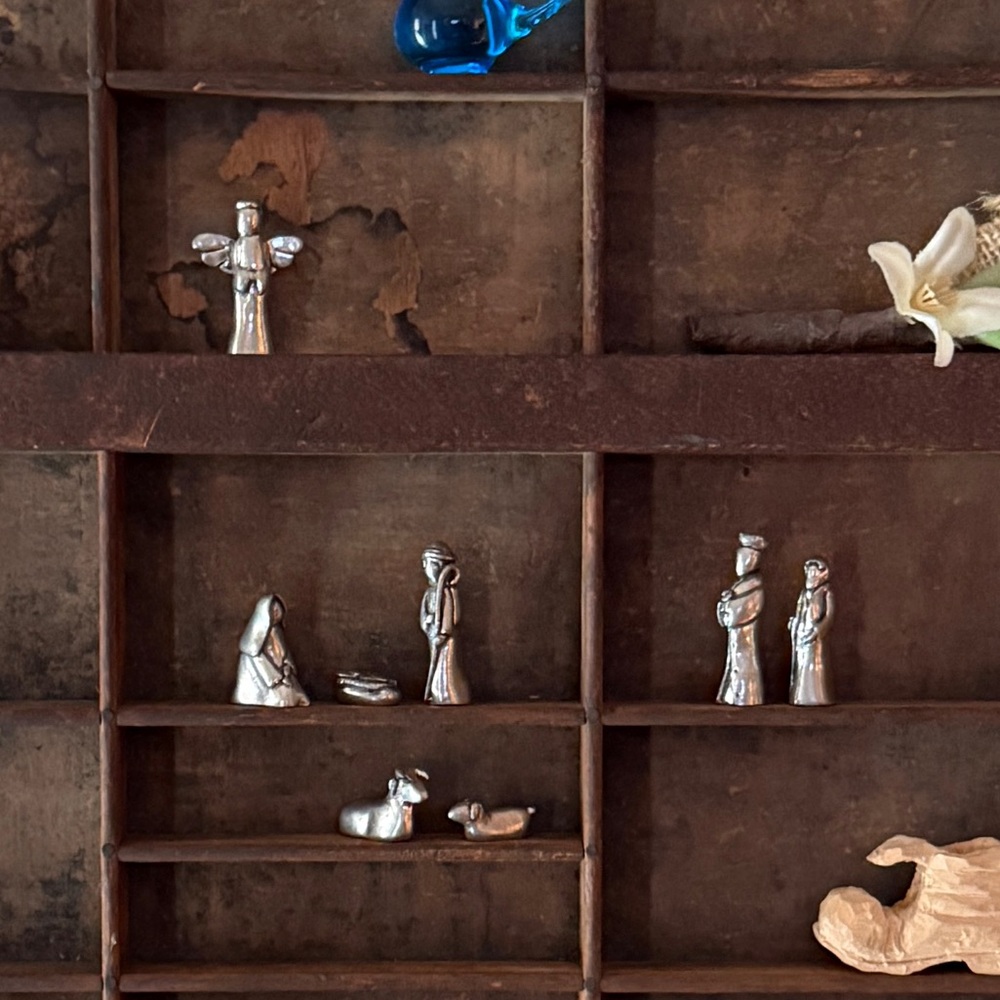 Miniature Pewter Nativity Scene Figurines by Basic Spirit- 8 pc